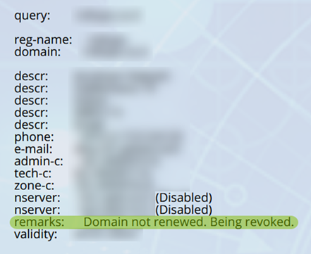 Domain Revoked
